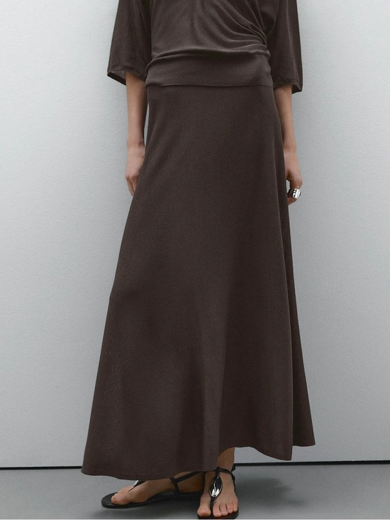 Massimo Dutti Dresses & Skirts - Massimo Dutti NWT lyocell silk blend flared midi skirt brown 5209/712